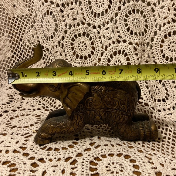 Ornate Brass Elephant - Heavy, Made in India - Picture 12 of 13